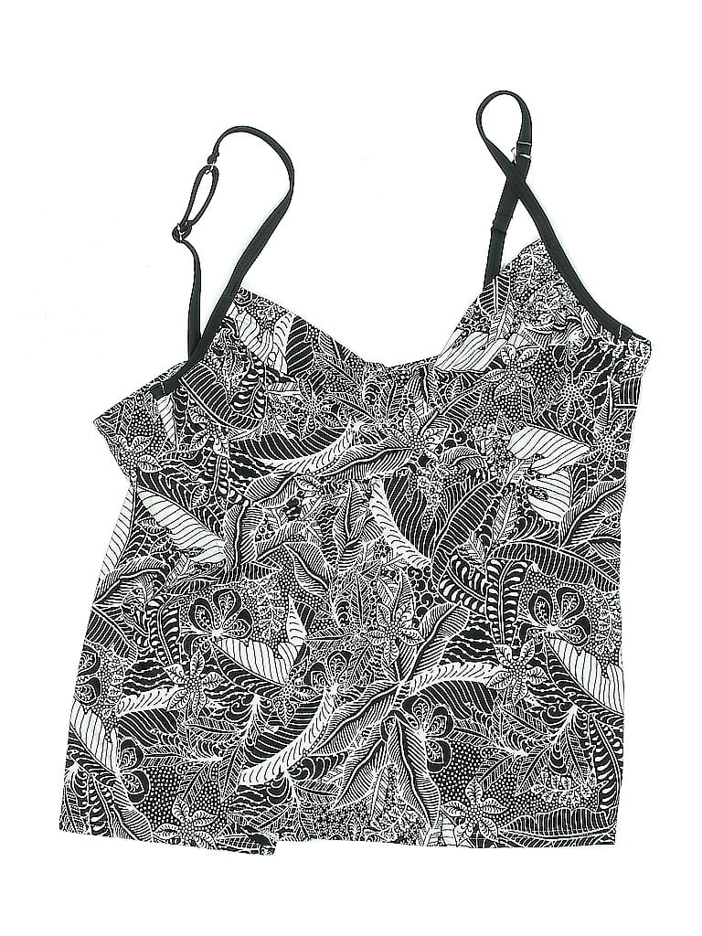 Pre-owned Sunsets Swimsuit Top Black Paisley Pattern Swimwear