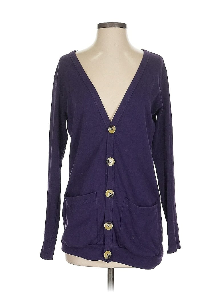 Pre-owned American Apparel Cardigan Sweater In Purple