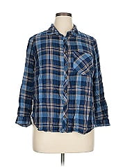 Terra & Sky 3/4 Sleeve Button Down Shirt