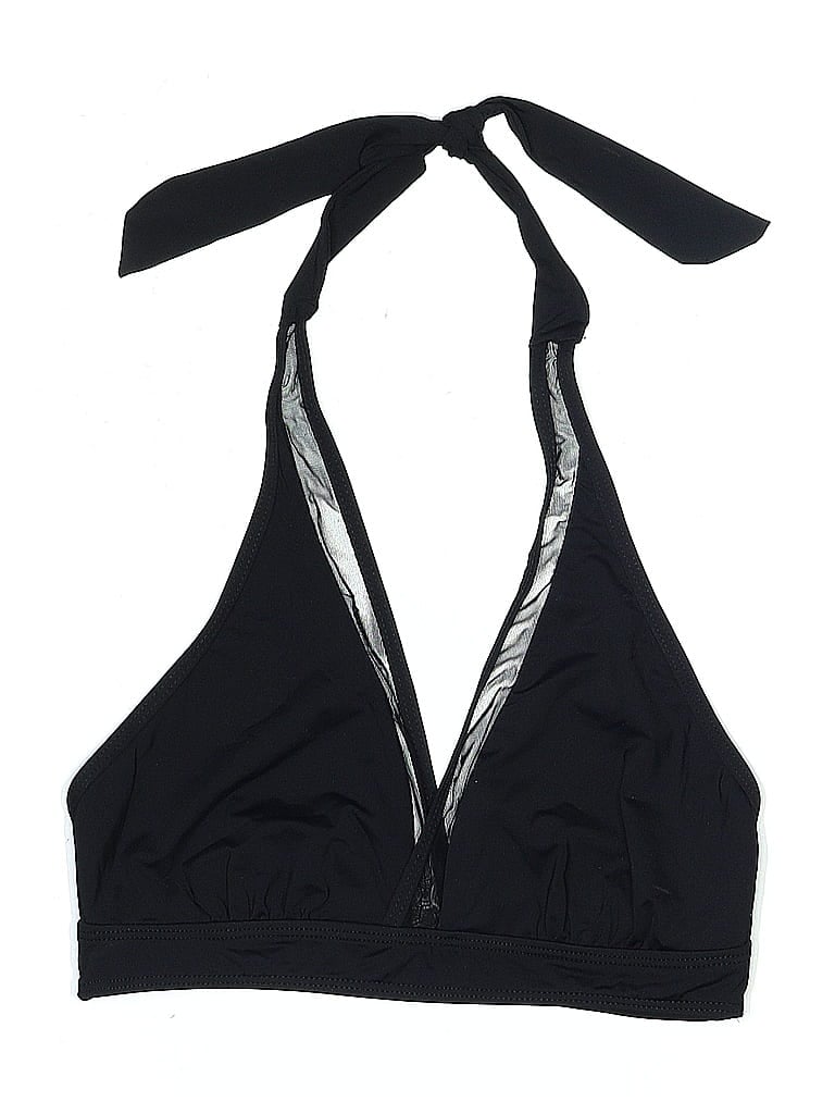 Pre-owned Tempt Me Swimsuit Top Black Solid Pattern Swimwear