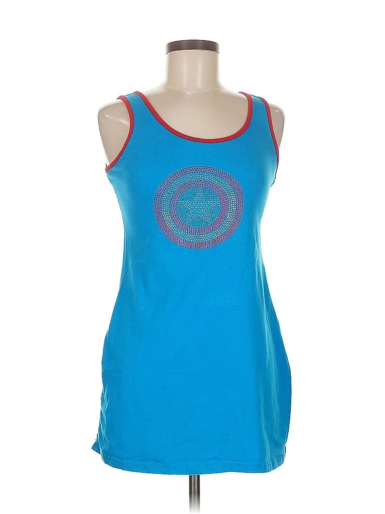 Pre-owned Marvel Tank Top Blue Strapless Neckline Tops