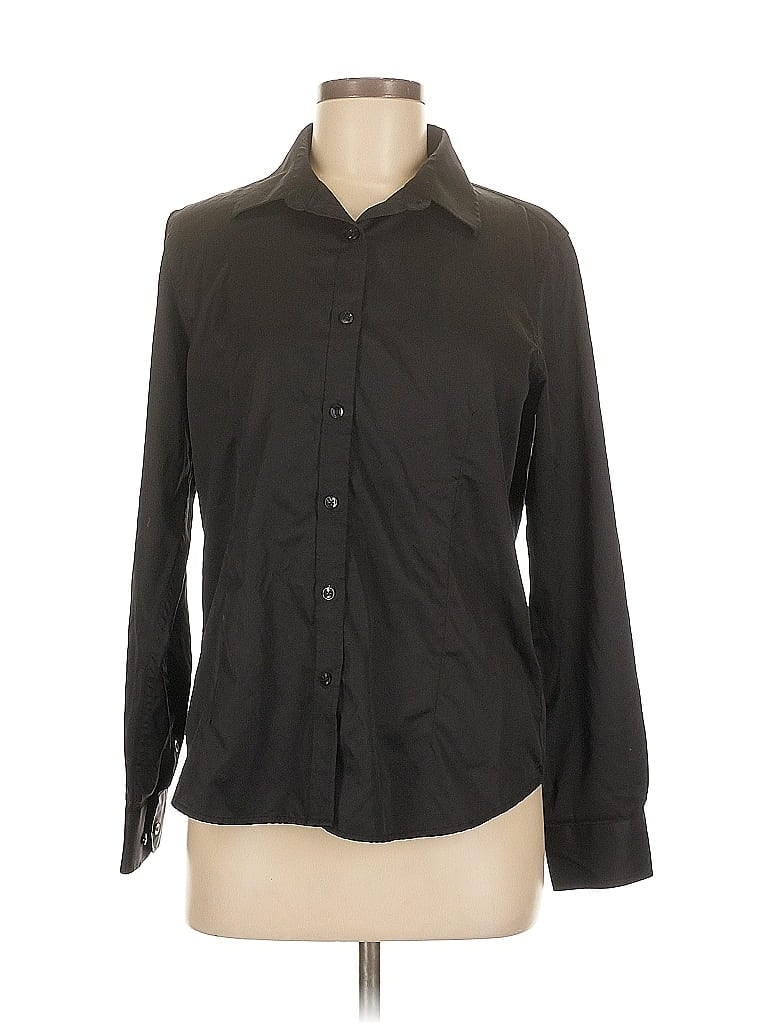 Pre-owned Assorted Brands Long Sleeve Button Down Shirt In Black