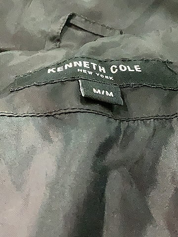 Kenneth Cole New York 100% Polyester Black Coat Size M
