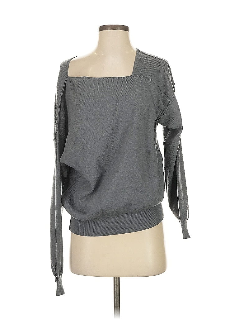 Pre-owned Line & Dot Cardigan Sweater In Gray