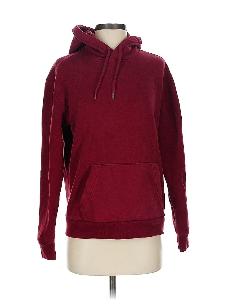 Pre-owned Hollister Pullover Hoodie In Burgundy