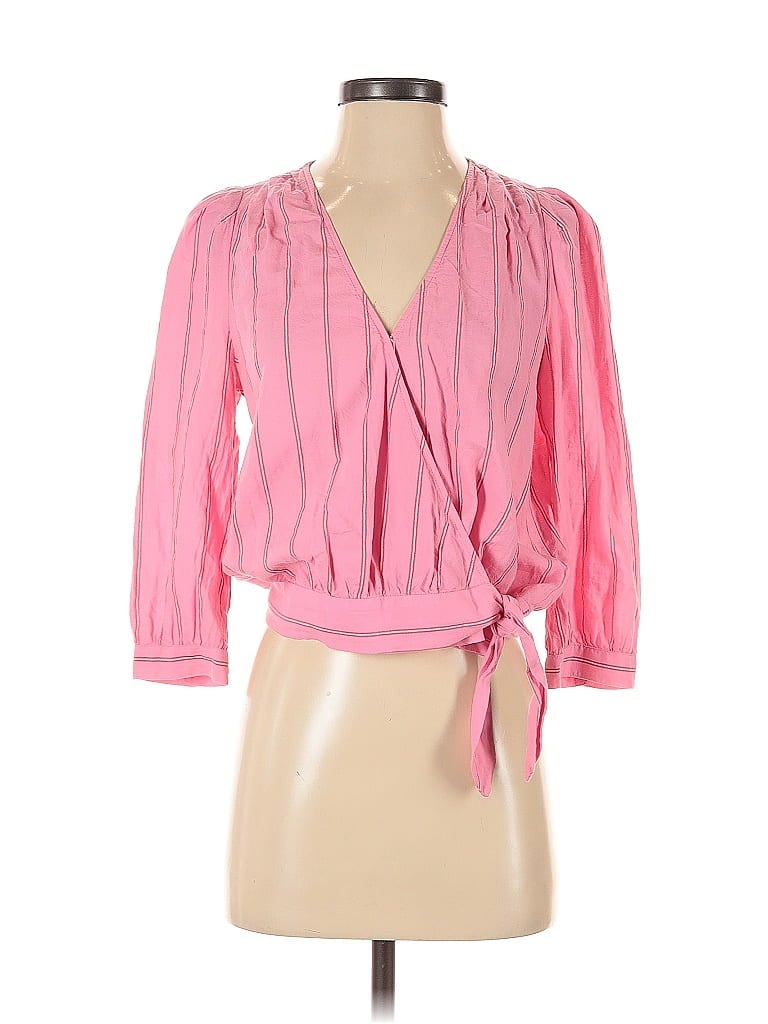 Pre-owned Madewell 3/4 Sleeve Blouse In Pink