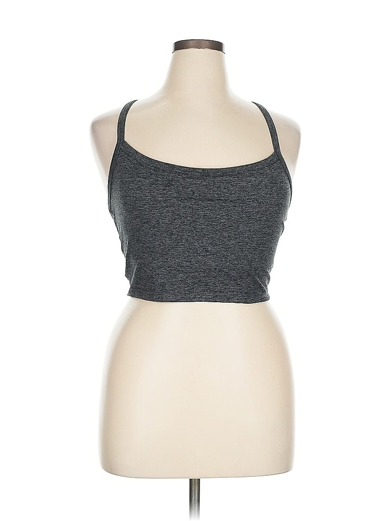Pre-owned Offline By Aerie Tank Top Gray Halter Neckline Tops