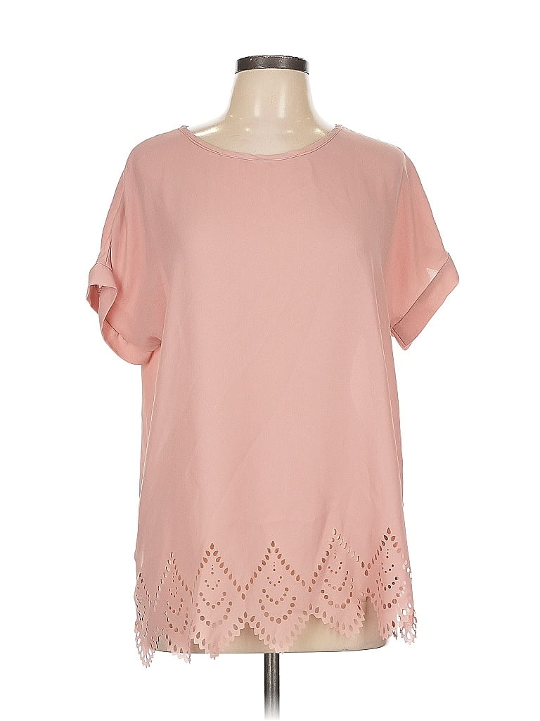 Pre-owned My Story Short Sleeve Blouse In Pink