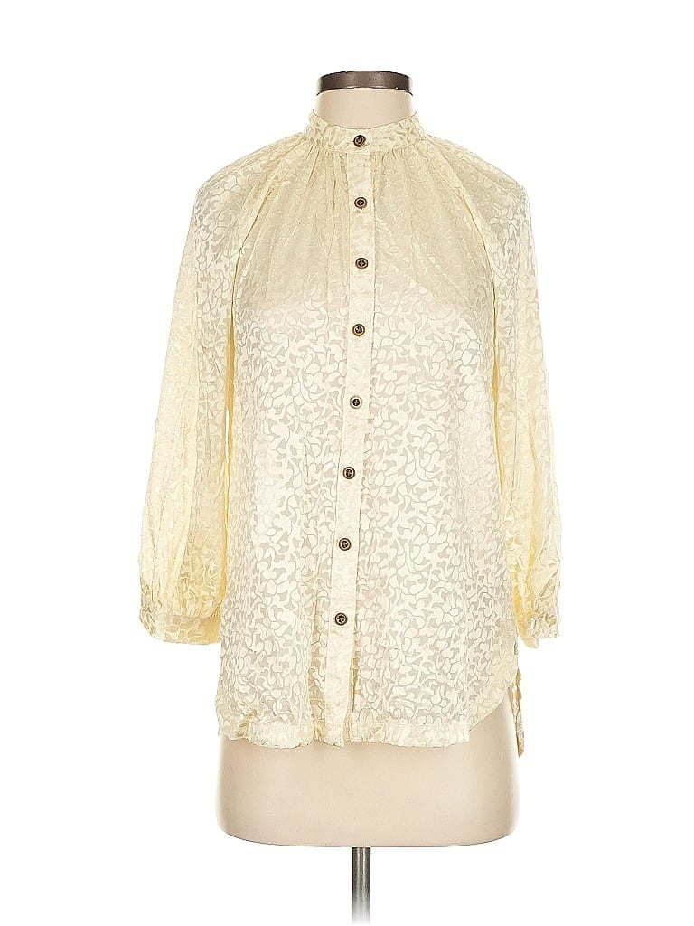 Pre-owned By Anthropologie 3/4 Sleeve Blouse In White