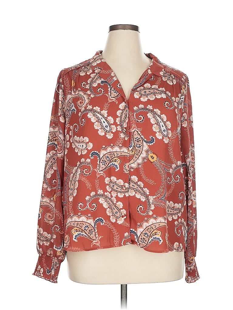 Pre-owned Dr2 Long Sleeve Blouse In Red