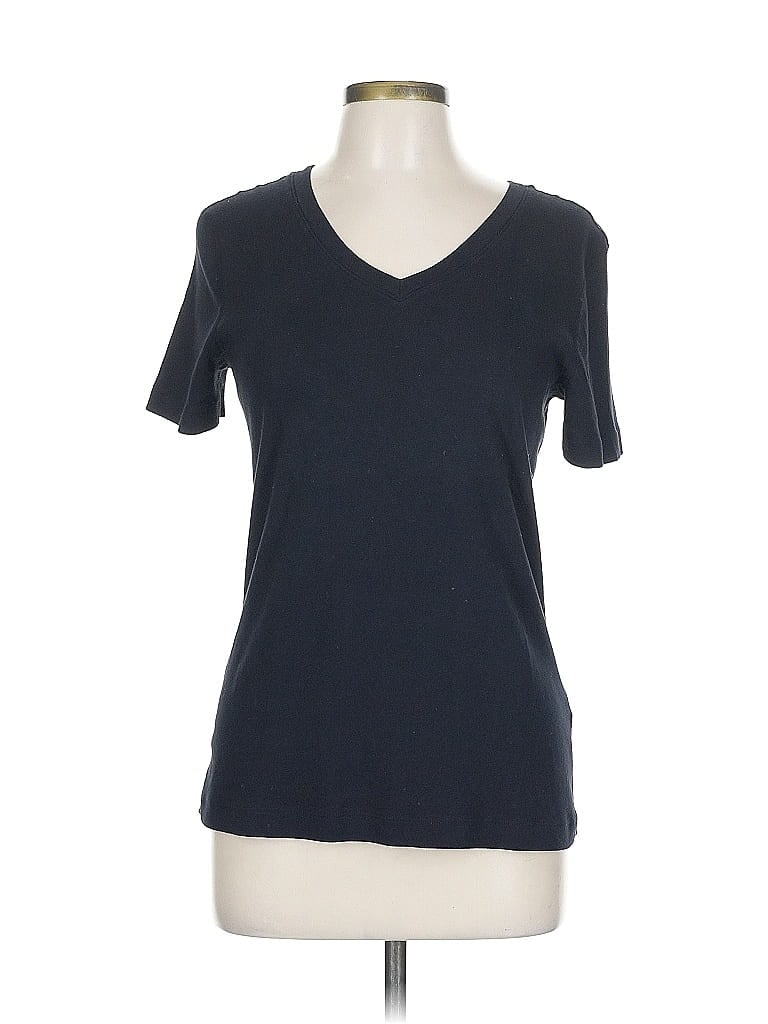 Pre-owned Three Dots Short Sleeve T-shirt In Black