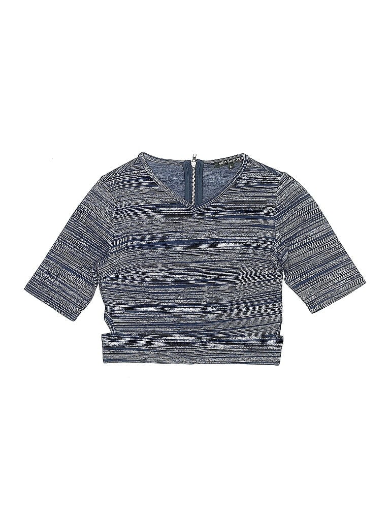 MISS BEHAVE Pre-owned Kids' 3/4 Sleeve Top Blue Keyhole Neckline Tops