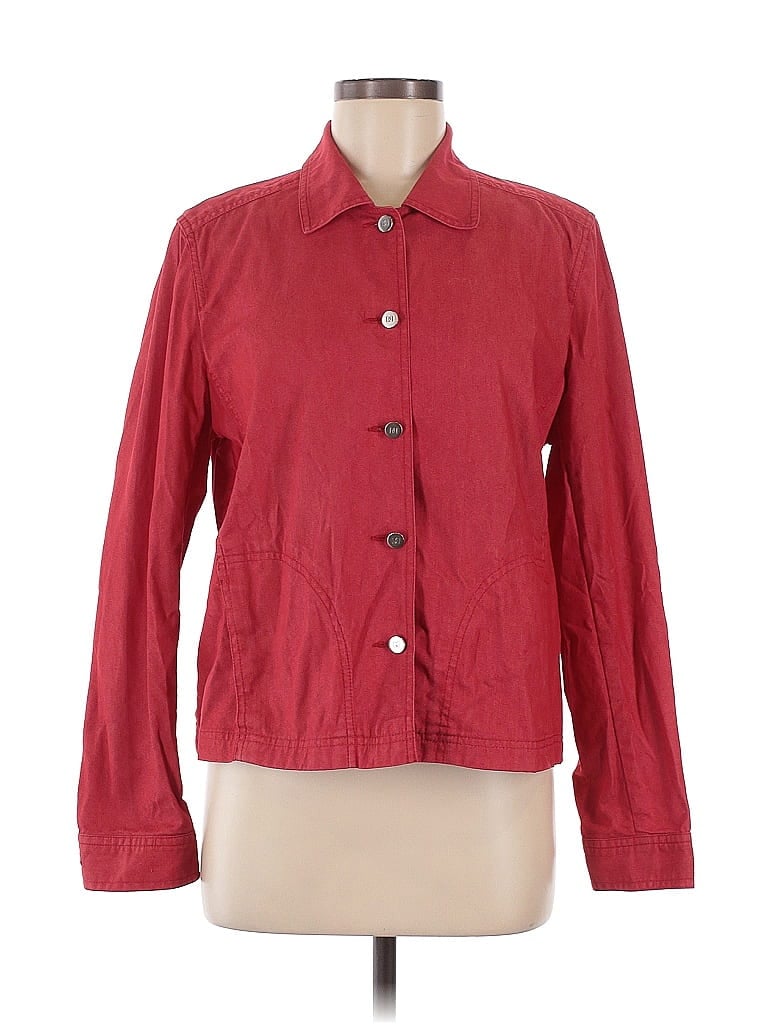 Pre-owned Doncaster Collection Long Sleeve Button Down Shirt In Red
