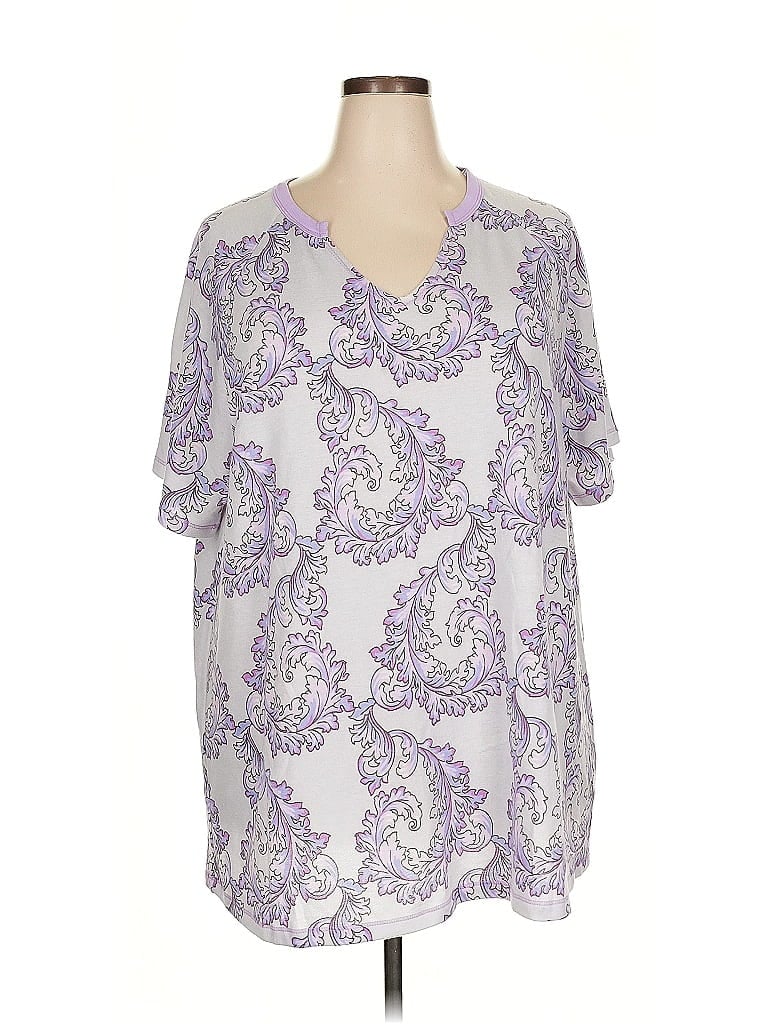 Honeyme Paisley Purple Short Sleeve T-Shirt Size 3X - photo 1