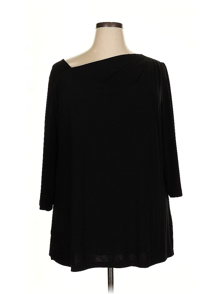 Susan Graver Black 3/4 Sleeve Top Size 2X - photo 1