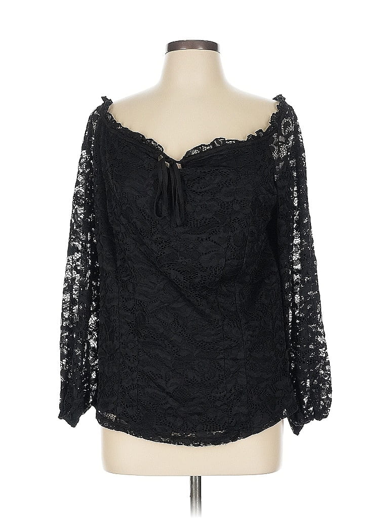 Pre-owned Torrid 3/4 Sleeve Blouse In Black
