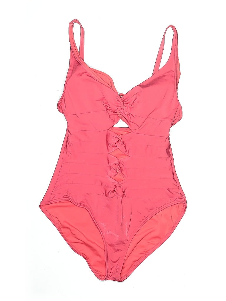 Pre-owned Carmen Marc Valvo Swimwear One Piece Swimsuit In Pink