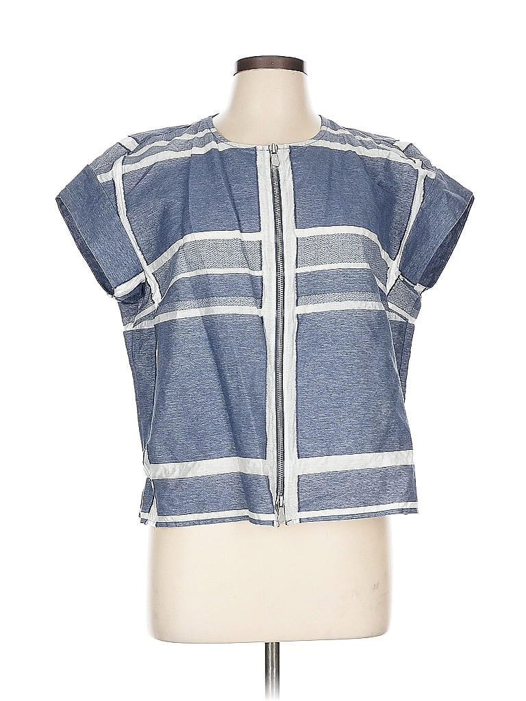 Worth New York Blue Short Sleeve Top Size L - photo 1