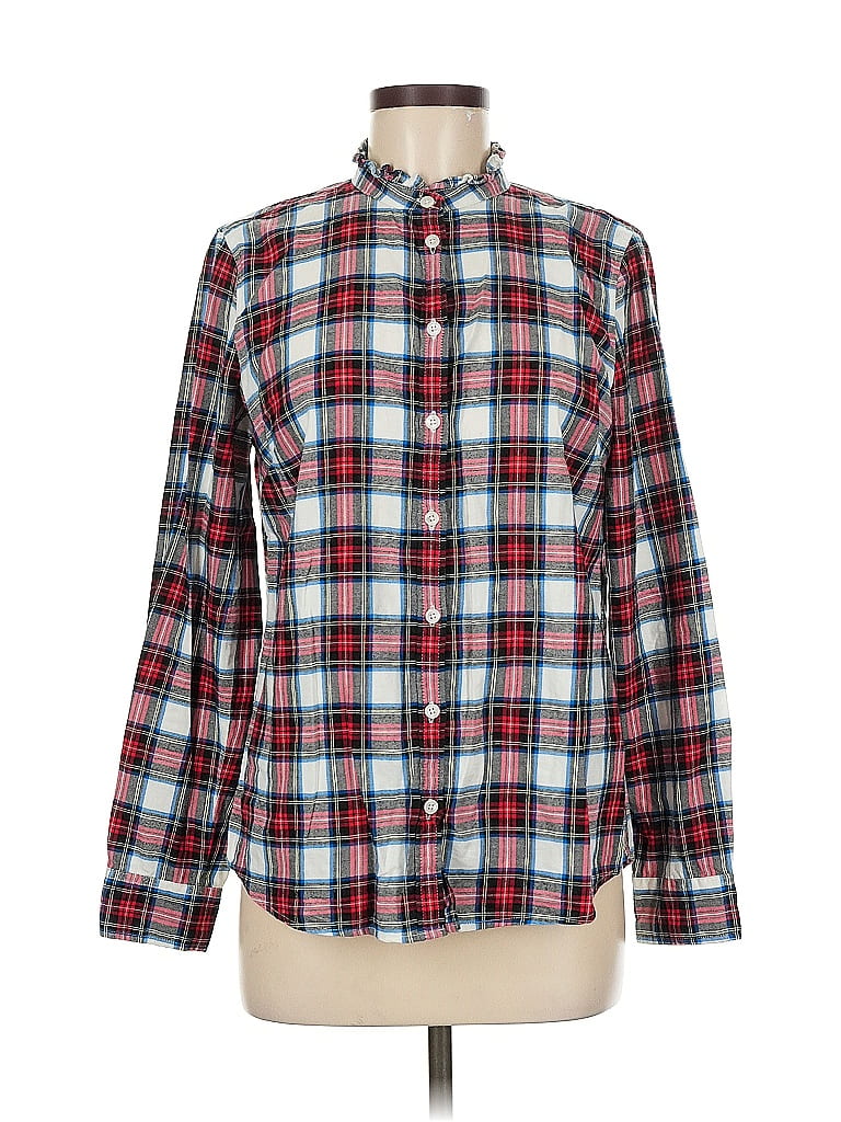 Pre-owned J.crew Factory Store Long Sleeve Button Down Shirt In Red
