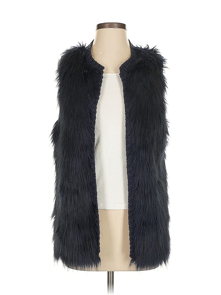 Pre-owned Xhilaration Faux Fur Vest In Blue