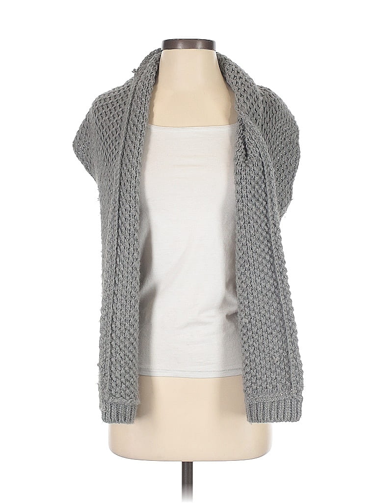Pre-owned Jjill Wool Cardigan Sweater In Gray