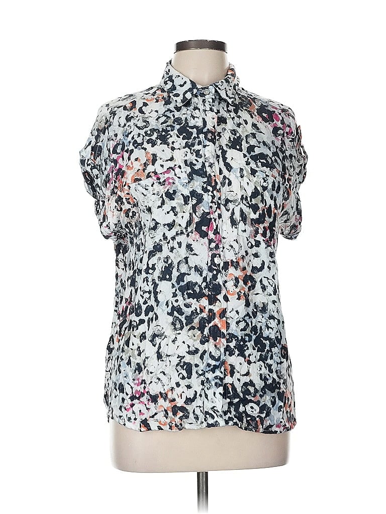 Pre-owned Lovestitch Short Sleeve Blouse In Silver