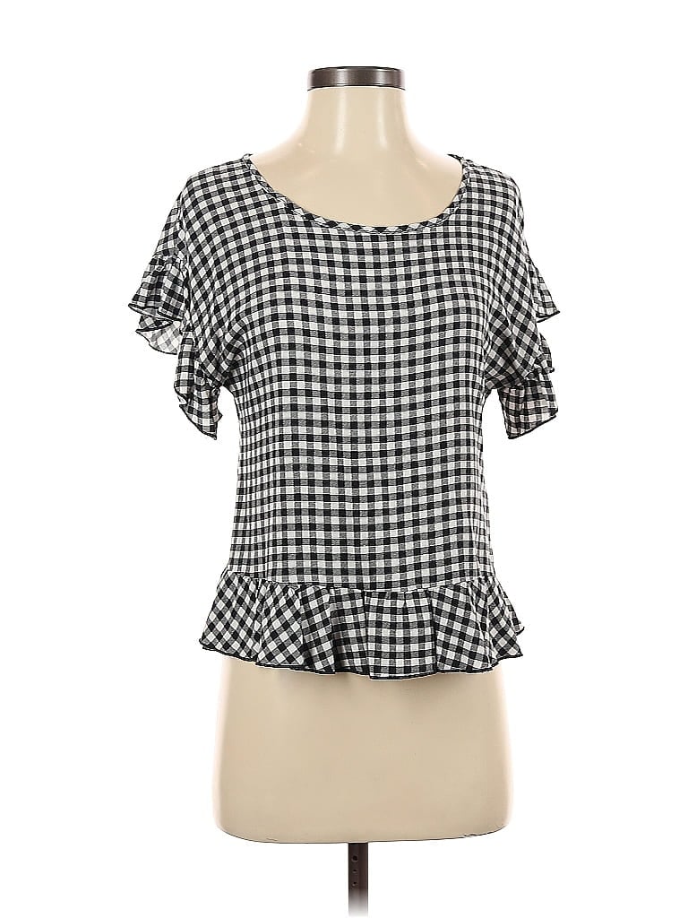 Pre-owned Slate & Willow Short Sleeve Blouse In Black