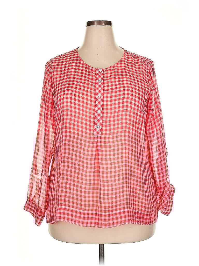 Pre-owned Vlt's By Valentinas 3/4 Sleeve Blouse In Red