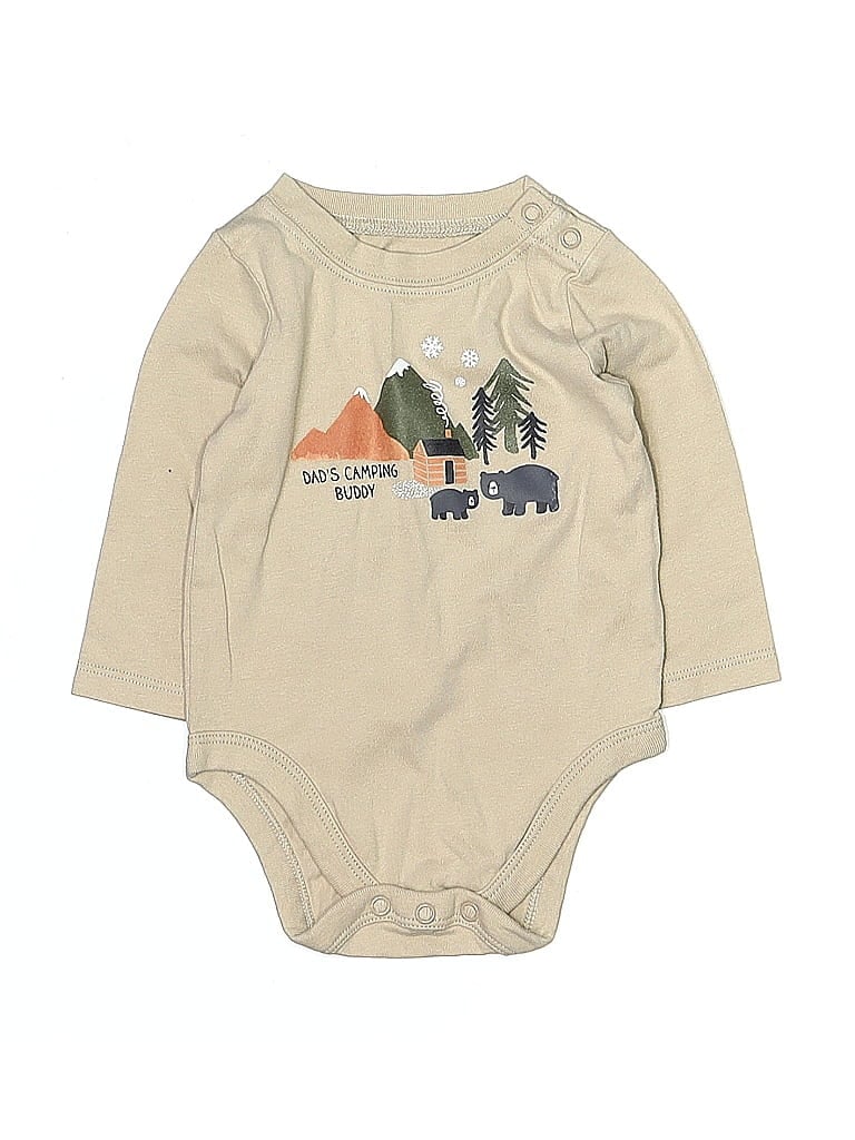 Pre-owned Garanimals Babies' Long Sleeve Onesie In Brown