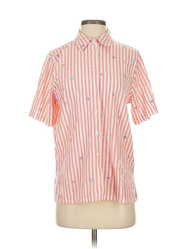 Pre-owned Assorted Brands Short Sleeve Button Down Shirt In Orange