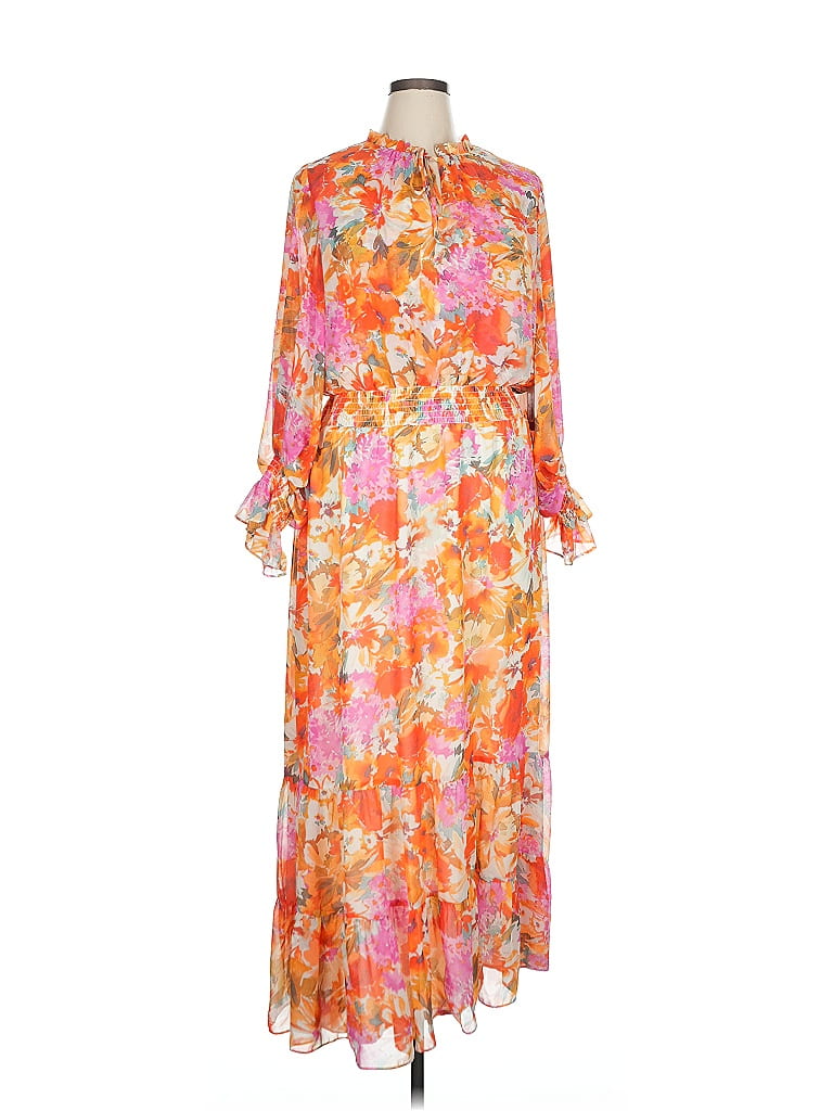 vince camuto orange dress Vince Camuto Women's Halter Neck Dress