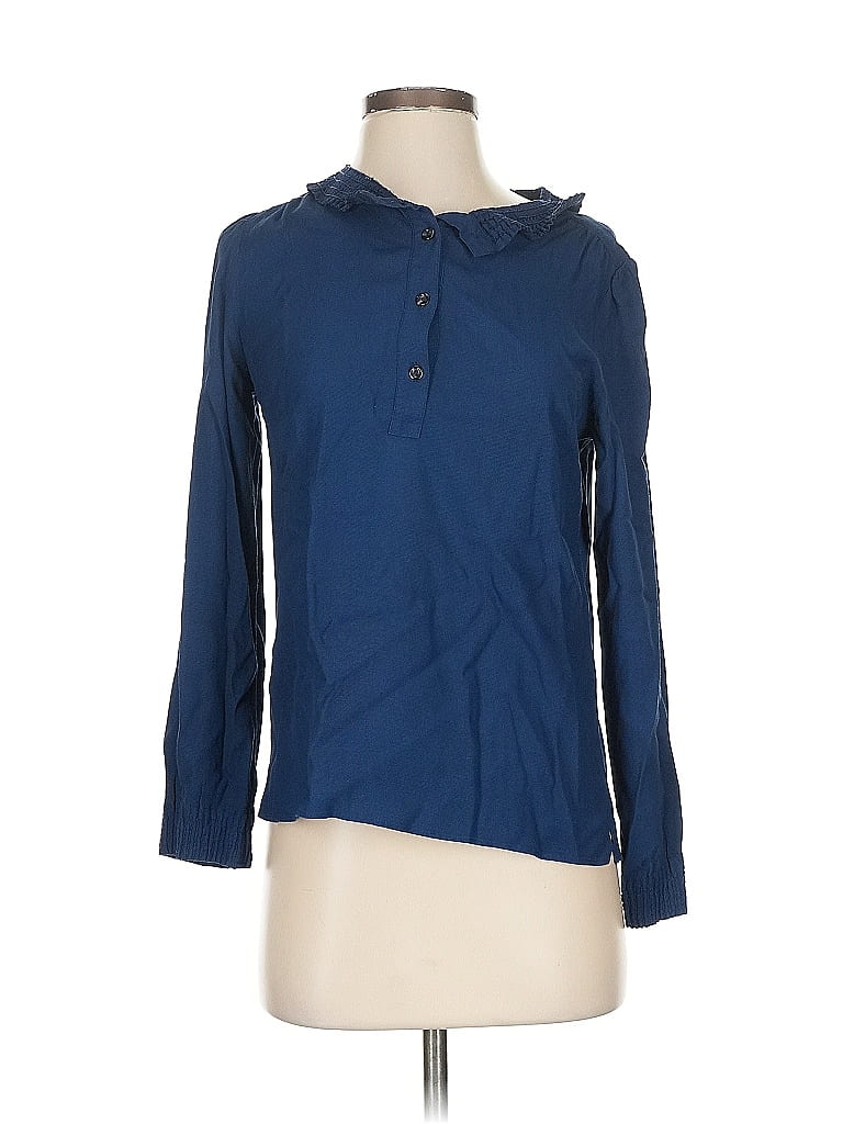 Pre-owned Apc Long Sleeve Blouse In Blue