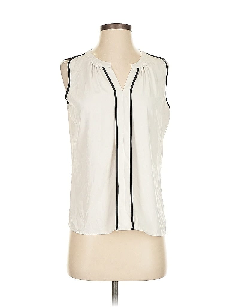 Pre-owned Calvin Klein Sleeveless Blouse In White