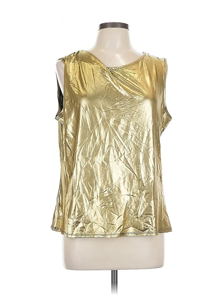 COOPER & ELLA Pre-owned Sleeveless Blouse In Gold