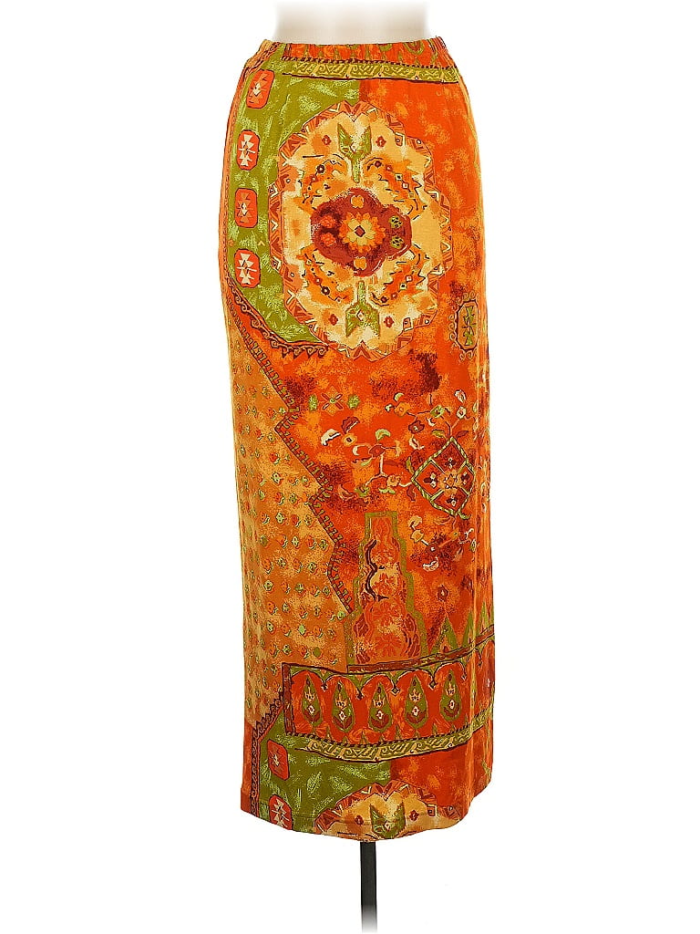 Chacok Paisley Orange Casual Skirt Size 6 (1) - photo 1