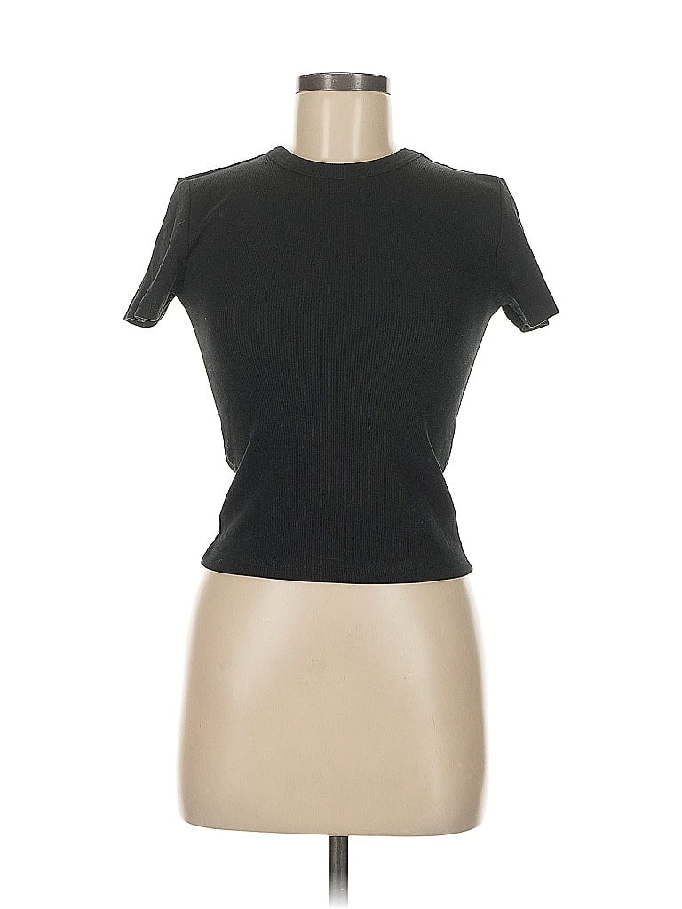 Pre-owned Zara Short Sleeve Turtleneck In Black