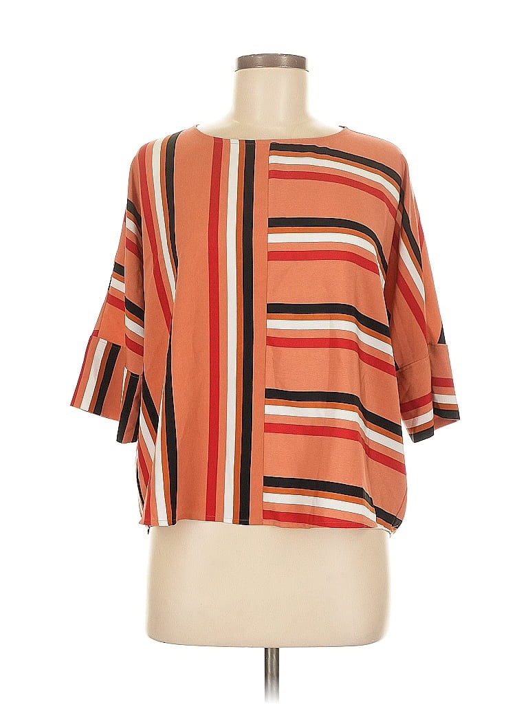 Pre-owned Express Short Sleeve Blouse In Orange