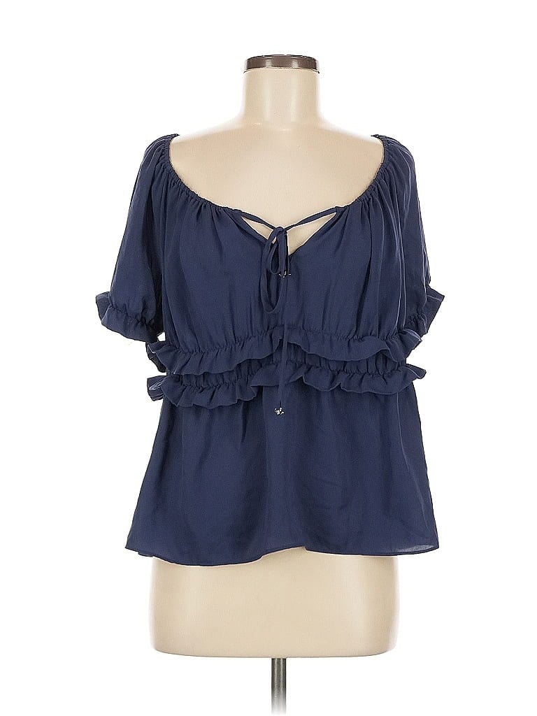 Pre-owned Hd In Paris 3/4 Sleeve Blouse In Blue