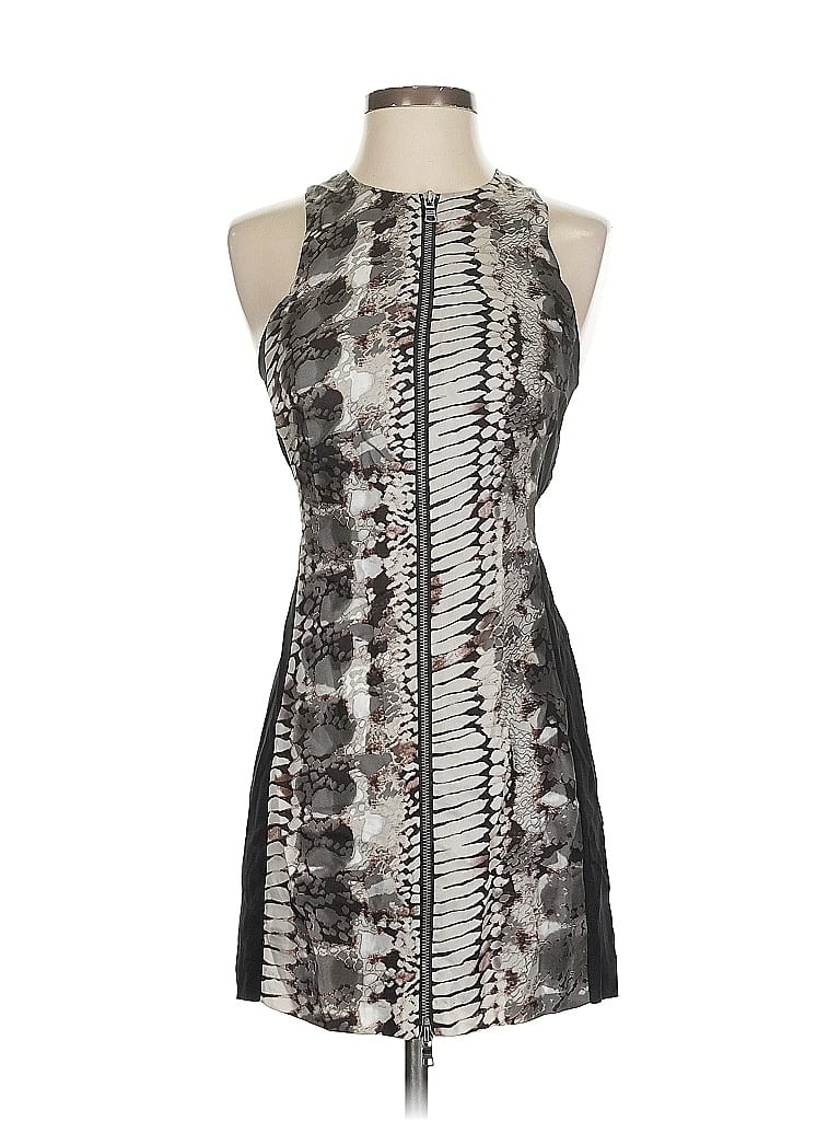 Armani Exchange 100% Rayon Graphic Gray Cocktail Dress Size 0 - photo 1