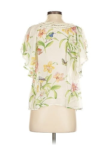 Floreat Short Sleeve Silk Top (view 2)