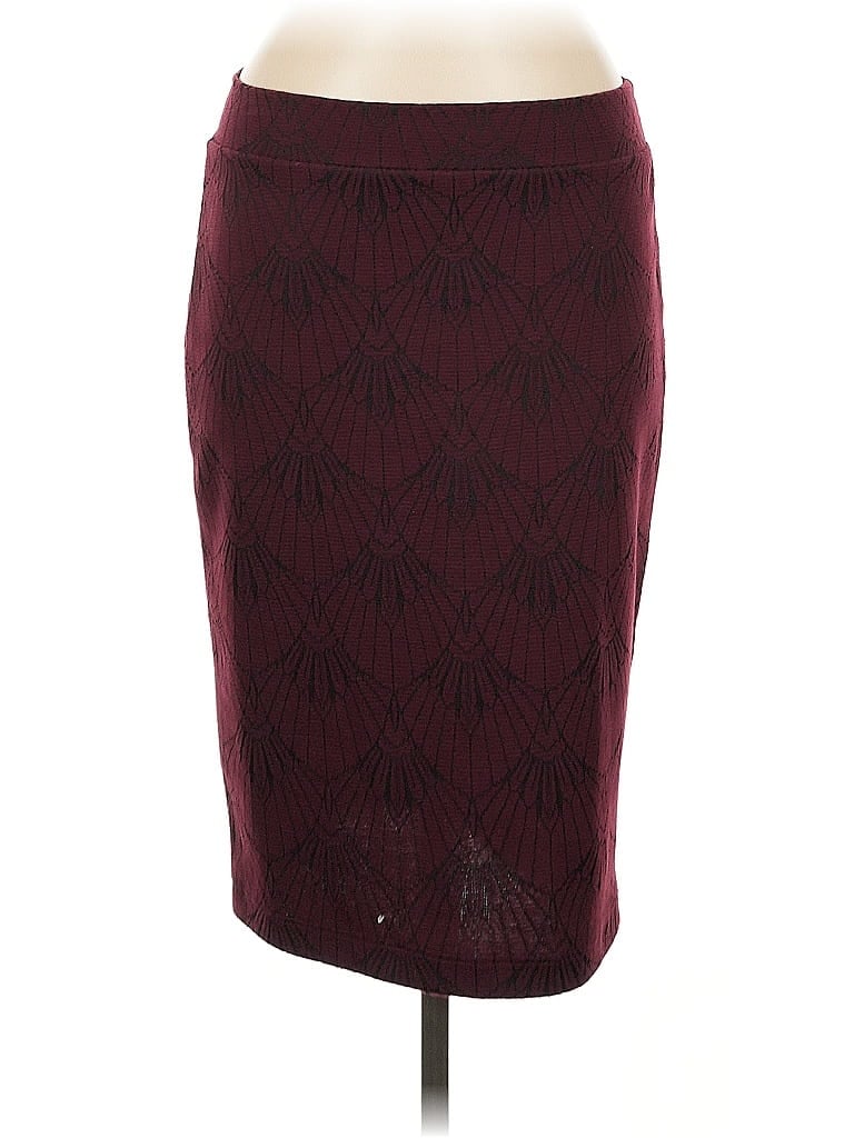 Pre-owned Renee C Formal Skirt In Burgundy