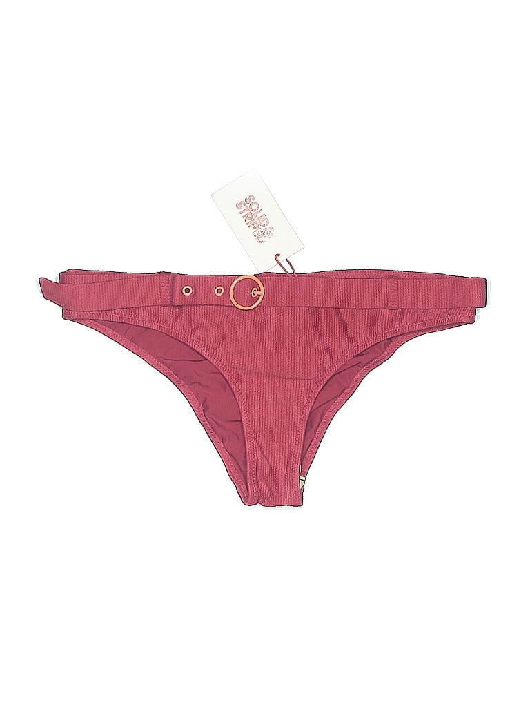 Solid & Striped Swimsuit Bottoms In Burgundy