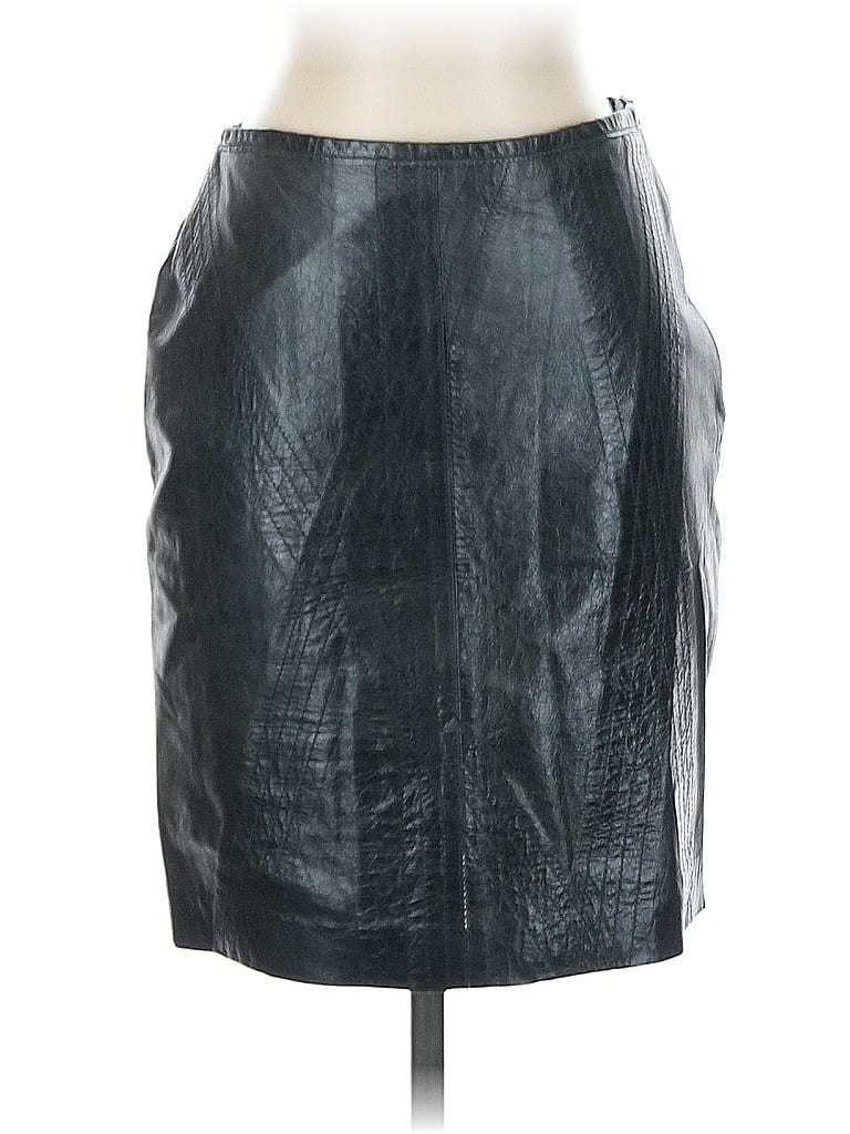 Izzy 100% Leather Black Faux Leather Skirt Size 4 - photo 1