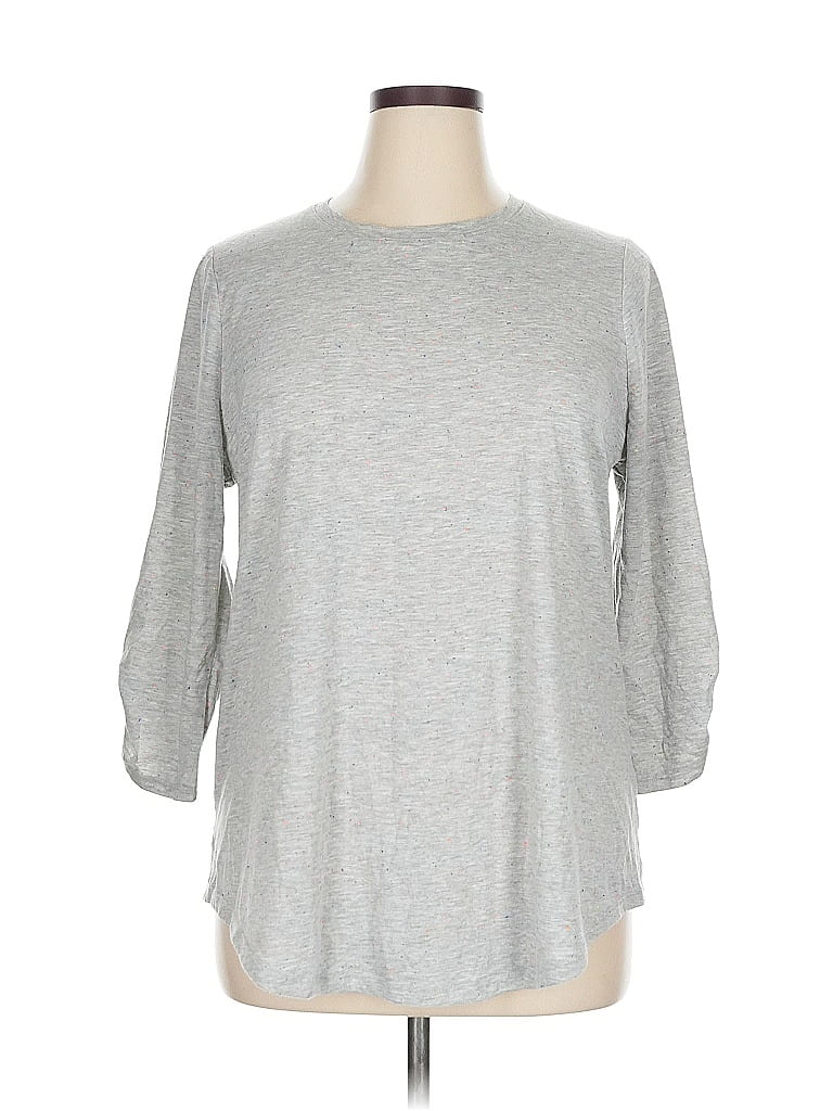 Pre-owned Lane Bryant 3/4 Sleeve T-shirt In Gray