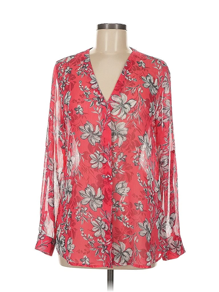 Pre-owned Kut From The Kloth Long Sleeve Blouse In Red