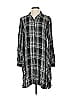 Lou & Grey for LOFT 100% Viscose Plaid Gray Casual Dress Size S - photo 1