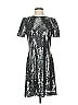 Ann Taylor 100% Polyester Metallic Silver Cocktail Dress Size 4 - photo 1