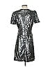 Ann Taylor 100% Polyester Metallic Silver Cocktail Dress Size 4 - photo 2