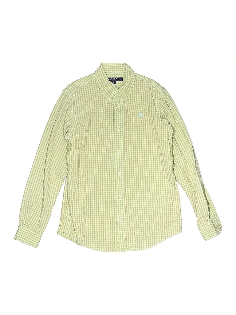 Pre-owned Brooks Brothers Kids' Long Sleeve Button Down Shirt In Green