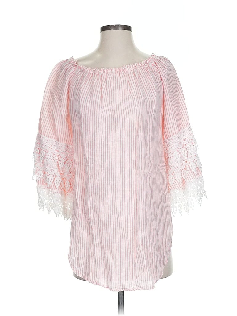 Pre-owned Saks Fifth Avenue 3/4 Sleeve Blouse In Pink